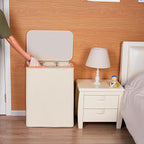 efluky Laundry Hamper with Lid, Trio Laundry Hamper with 3 Removable Bags, 3 Section Laundry Basket with Bamboo Handles for Bathroom, Bedroom & Laundry Room, 160L Beige