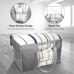 BALEINE 2-Pack Oversized Moving Bags with Reinforced Handles, Heavy-Duty Storage Tote Moving Supplies for Packaging, Camping (Gray w/Window, 2-Pack)