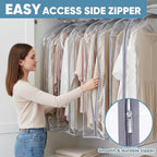 BALEINE 60'' Clear Garment Bags, 10.5'' Wide PEVA Suit Bag for Closet Clothes Dresses Suit Coats Storage (Clear, 6PK)