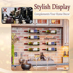 Wall Mounted Wine Rack: Metal Wall Mount Wine Bottle Holder - for Wine Cellar Home Kitchen Bar Decor - 4Pcs