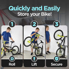 Bike Nook Pro & Vertical Storage Rack With Connector (2 Pack), The Original Vertical Bicycle Floor Stand for Garage, Indoor and Outdoor Storage, Perfect Bike Accessories for Small Spaces