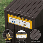 Package Delivery Box for Outside with Sign, 48 Gallon Storage with Lockable Secure, Large Double Wall Resin Outdoor Package Delivery Waterproof