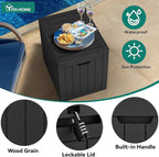 YITAHOME 30 Gallon Deck Boxes 2 Pack, Waterproof Outdoor Storage for Cushions, Tools & Pool Accessories, Resin Package Delivery for Patios, Gardens & Decks, Black