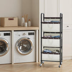 GRANNY SAYS 3 Tier Laundry Sorter, Laundry Basket with Wheels, Laundry Room Organization and Storage, 3 Section Rolling Laundry Cart for Dorm, Bathroom, Bedroom, Closet, Beige
