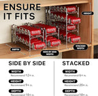 Simple Houseware Stackable Front Loading Beverage Can Dispenser Rack, Chrome - 2 Pack