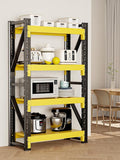 4-Tier Storage Shelves,79" H Heavy-Duty Garage Shelving Unit,Adjustable Industrial Metal Shelf System,4,000lbs Capacity,Tool Organizer for Garage,Workshop,48" W*24" D*79" H,Black&Yellow