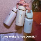 Hydro Flask Micro Bottle - Leak Proof Purse or Pocket Flask - Insulated Mini Water Bottle 6.7 Oz Glimmer Pink