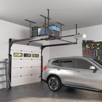 FLEXIMOUNTS 3x4FT Garage Storage Rack Overhead, Adjustable Ceiling Storage Racks, Metal Garage Organization System with 275LBS Weight Capacity(Black), Classic Series
