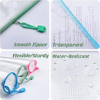 Oaimyy-11 x 14"-18 Pcs-Plastic Mesh Zipper Pouch Document Folders Bag Zip File Bags for Office Supplies,Home,Travel Storages,Puzzle Board Games Storage- (Multicolor)