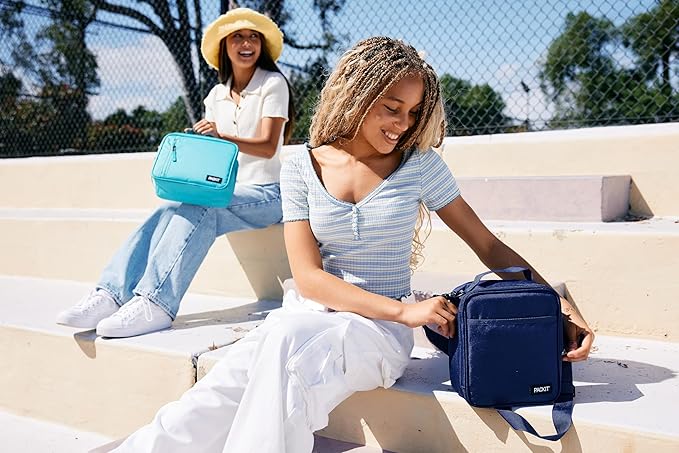 PackIt(R) Freezable Classic Lunch Box, Magenta, Built with EcoFreeze(R) Technology, Collapsible, Reusable, Zip Closure With Zip Front Pocket and Buckle Handle, Designed for Fresh Lunch On the Go