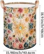 TropicalLife Collapsible Laundry Basket Large Laundry Hamper Waterproof Storage Bins with Leather Handles Clothes Nursery Hampers (Multicolored 3)