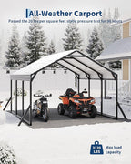 Garvee 12x13x9 ft Metal Carport, Car Port with Reinforced Frame and Steel Roof for All-Weather Use, Permanent Shelter for Cars, Motorcycles, ATVs, or Boats