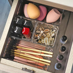 25 PCS Clear Plastic Drawer Organizer Set,Vanity Organizer Storage Bins Containers,4 Size Desk Drawer Organizer Tray