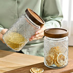 24oz Vintage Glass Jar With Lid, Glass Storage Containers, Airtight Kitchen Storage Containers For Sugar, Coffee, Tea, Spice, Flour, Candy Cookie, Pasta, Cereal, Cute Decorative Jars