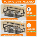 Under Desk Drawer, Slide Out Design,No Drill Metal Under Desk Cable Management, Under Table Storage Shelf Tray Basket Under Table Drawer Organizer for Office, Home, Workspace, Cabinet
