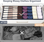 DIMJ Sock Organizer Drawer Organizer - Closet Organization and Storage, Underwear Drawer Organizer for Storing Socks, Handkerchiefs, Ties, Belts, Navy Blue