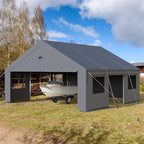 Carports Canopy Heavy Duty, Portable Garage with Sidewalls and Side Doors (20x20, Grey)