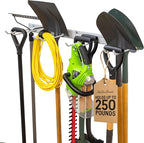 StoreYourBoard 36" Garage Tool Organizer Wall Mount | Garden Tool Organizer System | Heavy Duty Garden Tool Storage Rack for Yard Tools Rakes Shovels 250lbs Garage Organization | 4 PVC Coated Hooks