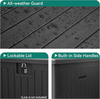 YITAHOME 150 Gallon Large Deck Box with Side Handles, Outdoor Double-Wall Storage for Patio Furniture Cushions, Garden Pool Accessories, Waterproof & Lockable