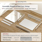 Keonjinn 16 x 24 Inch Medicine Cabinet, Bathroom Medicine Cabinet with Mirror, Lightweight Aluminum Structure, Assembly Required, in Wall or Wall Mount, Adjustable Shelves, Tempered Glass