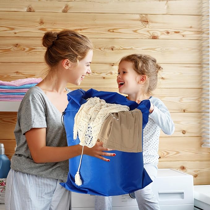 Woanger 12 Pack 28 x 45 Inch Extra Large Laundry Bags Bulk Washable Travel Laundry Bag with Drawstring Closure Large Dirty Clothes Organizer for College Dorm Home Hotel Camping(Bright Colors)