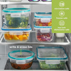 Snapware Total Solution (Pack of 2) Plastic Food Storage Containers Set, Leakproof & Airtight Locking Lids Round Tupperware, Non-Toxic BPA-Free Lids, Microwave Dishwasher Freezer Safe