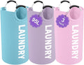 3PCS 95L Laundry Basket, Collapsible Clothes Hamper with Handle, 600D Oxford Cloth Laundry Bin, Stand-alone Dirty Clothes Hamper for Livingroom, Bedroom, Family, Pink+Blue+Purple