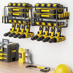 Spacecare Power Tool Organizer- Power Drill Tool Holder- Heavy Duty Tool Shelf & 2 Pack 3 Layers Tool Rack Cordless Drill Holder- Floating Tool Shelf Wall Mounted Tool Storage Rack for 8 Drill Holders