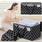 HomeHacks Heavy Duty Moving Bags with Tag Pockets, Collapsible Storage Totes for Moving, Camping & Travel -Foldable Packing Boxes, Zipper Handles, Black（6 Packs, 125L）