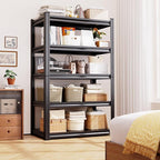 Heavy Duty 5-Tier Garage Shelving Unit (2500 LBS Capacity) – 71.2" Hx35 Wx16 D Adjustable Metal Storage Rack, Industrial Steel Utility Shelves for Garage, Pantry, Warehouse, and Basement Black