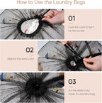 Meowoo Large Mesh Laundry Bag, 27×36inch Heavy Duty Mesh Laundry Bags Drawstring Lockable, Laundry Hamper Liner, Machine Washable, for Travel,Storage, Sports Factories, Dorms, Black 1pcs