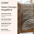 Evelots 6-Tier Pot Lid Organizer for Cabinet Door or Pantry Wall - Pots and Pans Lid Holder Rack - Glass or Metal Pan Covers Cabinet Organizer Kitchen Storage - Chrome Finished