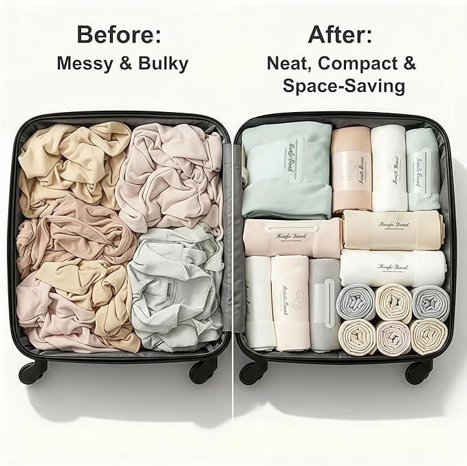 10 Pack Self-Adhesive Clothes Organizer Straps, Reusable Clothing Storage Bands for Shirts & Towels, Fabric-Safe Closet Organizer Straps for Drawer & Luggage Packing (Medium)