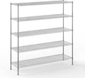 21" Deep x 72" Wide x 74" Height Wire Shelving Kit | 5-Tier | NSF Commercial Storage Rack Unit