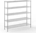21" Deep x 72" Wide x 74" Height Wire Shelving Kit | 5-Tier | NSF Commercial Storage Rack Unit