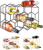 Gusto Nostro Countertop Wine Rack - 14 Bottle Freestanding Modern Black Metal Small - 3 Tier Tabletop Wine Holder Stand for Cabinet, Pantry - Wine Racks Countertop - No Assembly Required
