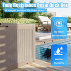 DRATO 320 Gallon Deck Box, Outdoor Large Waterproof Resin Storage Box with Lockable Lid for Patio Cushions, Gardening Tools（Gray，320 Gallon）
