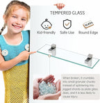 KES Glass Shelf for Bathroom, 24 Inch Bathroom Shelf with Tempered Glass and Polished Chrome Bracket Wall Mounted 2 Pack, BGS3201S60-P2