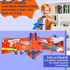 Skywin Wooden Pegboard for Nerf Gun Storage, Nerf Gun Wall Mount Eagle Shape, Compatible with All Blasters, Rack for Wall Organization - Birthday Gift for Kids (Orange)