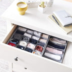 Amazon Basics Underwear Drawer Organizer Dividers for Closet Organization and Storage, Fits Perfectly in Dresser, 2-Pack, Gray | Pack of 2