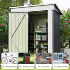 Patiowell 5x3 FT Outdoor Storage Shed, Garden Tool Shed with Sloping Roof and Lockable Door, Metal Shed for Backyard Garden Patio Lawn, Gray