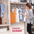 Neaties Plastic Hangers 100 Pack – Made in The USA – 6lb Capacity Standard Clothes Hangers with Strap Hooks for Dresses, Lingerie, Shirts, Pants, and Jackets – White & Mint