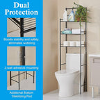 Hoomtaook 3-Tier Over The Toilet Storage Rack - Metal Over Toilet Bathroom Organizer Shelf, Freestanding Over Toilet Bathroom Organizer for Bathroom, Laundry, Black