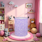 Kids Laundry Basket Baby Hamper Toy Storage Bin for Boys Room Decor Baby Nursery Hamper Gift Baskets for Bedroom Bathroom(Purple Butterfly)