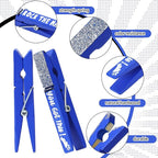 Kigeli 30 Pcs Spirit Clips Cheer Pins Cheerleader Gifts Clothes Pins for Backpacks Competition Glittered for Team Cheer Gifts Stuff Supplies Party Favors Accessories Bulk(Blue, Silver,Shiny)