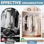 BALEINE 60'' Clear Garment Bags, 10.5'' Wide PEVA Suit Bag for Closet Clothes Dresses Suit Coats Storage (Clear, 9PK)