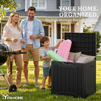 YITAHOME 31 Gallon Outdoor Storage Box, Resin Deck Box and Waterproof Package Delivery Box for Gardening Tools, Pool Supplies, Patio Furniture, Lockable, Black