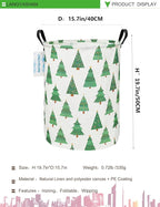 LANGYASHAN Laundry Basket Canvas Fabric Collapsible Organizer Basket for Storage Bin Toy Bins Gift Baskets Bedroom Clothes Children Nursery Hamper (Christmas Tree)