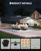 20x25FT Heavy Duty Metal Carport,Outdoor Portable Car Garage w/Led Light,Removable PE SideReinforced Base & Galvanized Steel Roof, Outdoor Car Port Canopy Shelter for Boats, Full-Sized Pickup Trucks