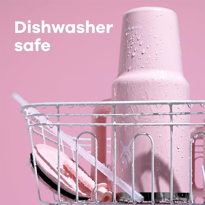 Hydro Flask Travel Tumbler with Handle, Lid and Straw - Insulated Stainless Steel in 24 Oz Sandpiper